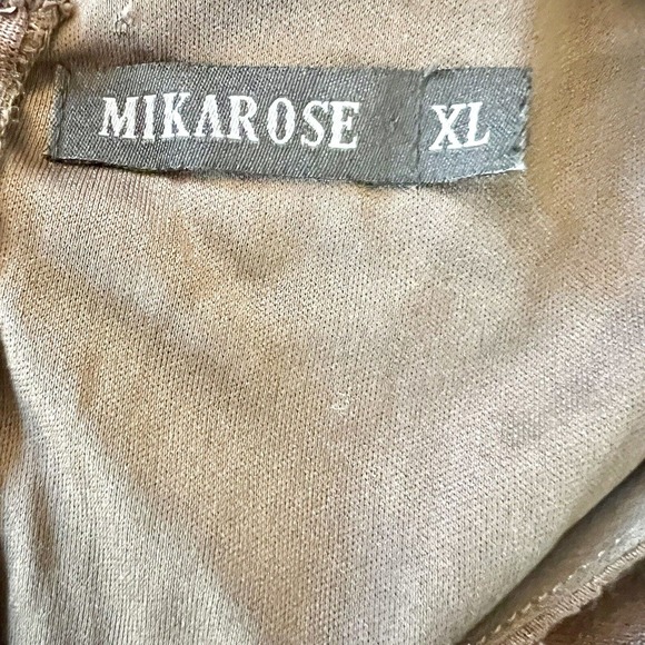 Mikarose The Charlie Large Tiered Midi Dress Brown Prairie V Neck Cottagecore - Picture 14 of 16